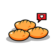 Illustration vector graphic design asset of toast bread. Suitable for multipurpose content.