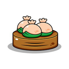 Illustration vector graphic design asset of baozi cake. Suitable for multipurpose content.