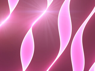 Abstract curved neon lines on a dark background.