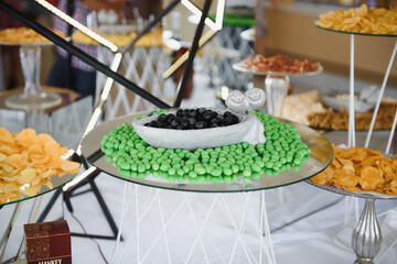 Many small desserts close together