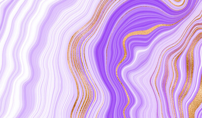 Gold marble design. A beautiful combination of dark blue and lilac marble and gold.