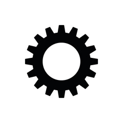 Gear set. Black gear wheel icons on white background. Vector illustration.