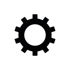 Gear set. Black gear wheel icons on white background. Vector illustration.