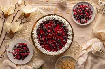 Cake topped with jelly