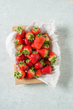 Top view of strawberries