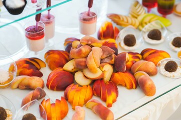 Many small desserts close together