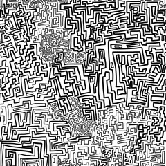 A pattern of black zigzag lines on a white background. Bitmap image. Design for wallpaper, fabrics, textiles.
