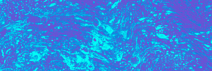 Fototapeta na wymiar Abstract art background blue neon fluid paint hand drawn illustration