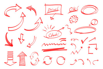 A set of handwritten arrow illustrations that look like they were drawn with markers