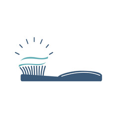 toothbrush with toothpaste icon vector