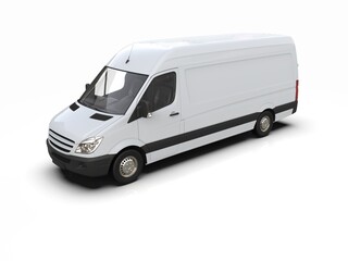 Naklejka premium White Commercial Delivery Truck isolated on White Background