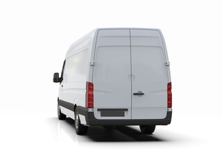 White Commercial Delivery Truck isolated on White Background © Supertrooper