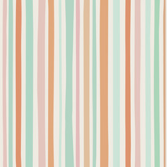 Trendy mid-century modern seamless pattern. Contemporary minimalist background with colorful stripes. Modern vector illustration perfect for prints, fabric, wrapping paper, textile, wallpaper.