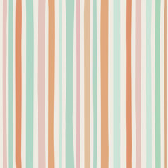 Trendy mid-century modern seamless pattern. Contemporary minimalist background with colorful stripes. Modern vector illustration perfect for prints, fabric, wrapping paper, textile, wallpaper.