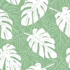 Modern minimalistic seamless pattern. Contemporary background with tropical abstract minimalist shapes. Trendy vector illustration perfect for prints, fabric, wrapping paper, textile, wallpaper.