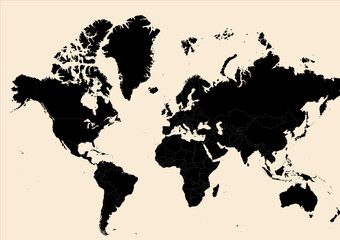 Weltkarte mit beigen Hintergrund