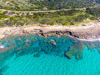 Crystal clear water in Alghero southern shore