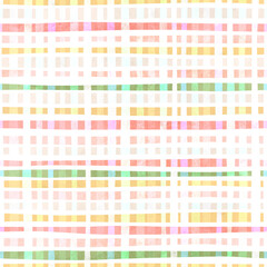 Seamless pattern of watercolor stripes and squares