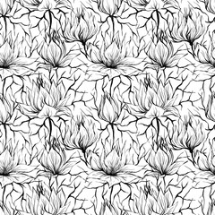 seamless graphic floral pattern. Monochrome design for fabric, textile, packaging and wallpaper 