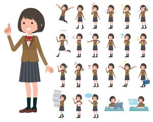 Fototapeta premium flat type school girl beige Blazer_emotion