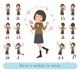flat type school girl beige Blazer_Have-a-Mobile-enjoy