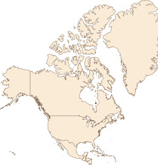 Karte von Nordamerika mit Umrissen