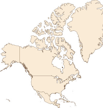 Karte von Nordamerika mit Umrissen