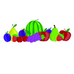 Group of fruits flat design, scalable to any size vector