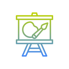 Paintings vector outline Gradient icon style illustration. EPS 10 file