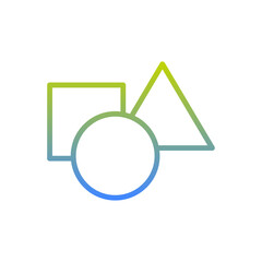 Geometrical figures vector outline Gradient icon style illustration. EPS 10 file