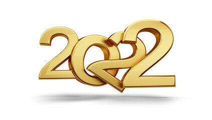 2022 golden symbol metallic 3d-illustration