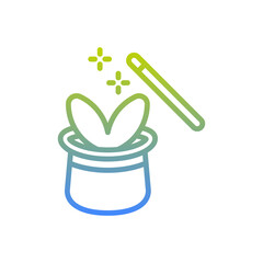 Magician hat vector outline Gradient icon style illustration. EPS 10 file