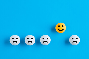 Customer satisfaction, positive evaluation or review concept.