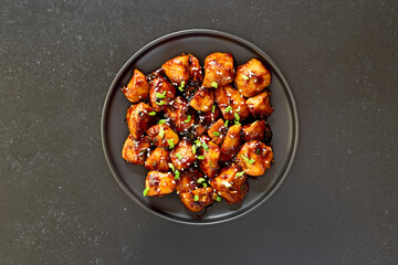 Teriyaki chicken on plate