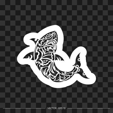 Shark print in Maori style. Vector