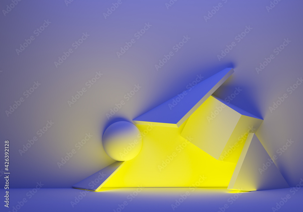 Poster 3d background. background texture with volumetric geometric shapes. blue pattern. rendering 3d eleme