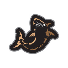 Shark pattern in a simple style. Isolated. Vector illustration