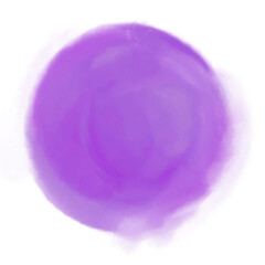 Abstract purple watercolor splash on white background. Pastel color for banner, decoration, brush stroke.