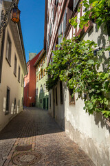Narrow street  in the city of Meersburg, Germany