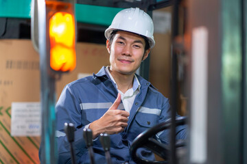 Industry 4.0 Robot concept .Engineers use laptop computers for machine maintenance, automation tools, robot arm at auto factories.