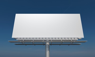 Obraz premium Billboard Mockup Sign Board Signage for Outdoor Advertisement against blue sky