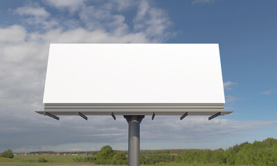 Billboard Mockup Sign Board Signage for Outdoor Advertisement against blue sky