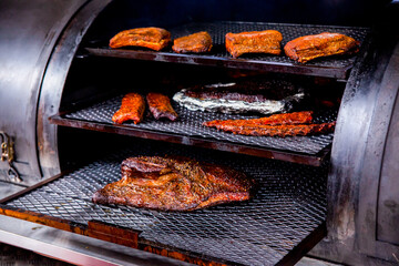 Close-Up Of Meat On Barbecue Grill