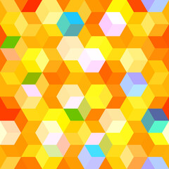 Hexagon grid seamless vector background.