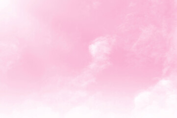 Pink sky background and white clouds background. The sky before a large storm. Pink Sweet dream.
