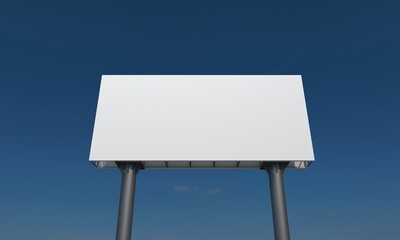 Billboard Mockup Sign Board Signage for Outdoor Advertisement against blue sky