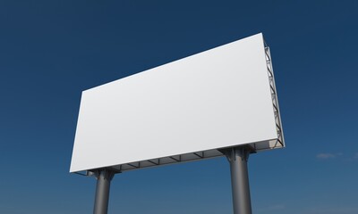 Obraz premium Billboard Mockup Sign Board Signage for Outdoor Advertisement against blue sky