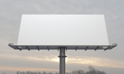 Billboard Mockup Sign Board Signage for Outdoor Advertisement against blue sky