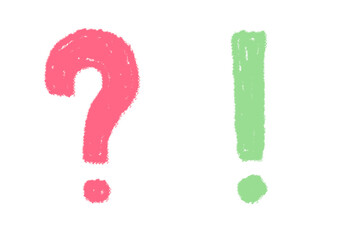 ？と！マークの手描きイラスト