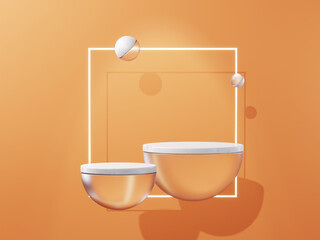 Abstrakte Bühne aus Glas und Marmor für Produkt Platzierung - 3D Rendering